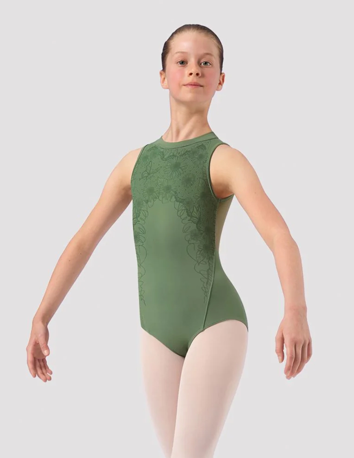 bloch claire high neck lace print collection leotard