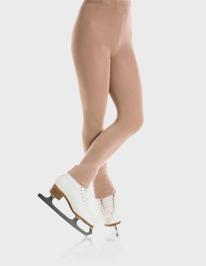 mondor naturals satin footless skating tights