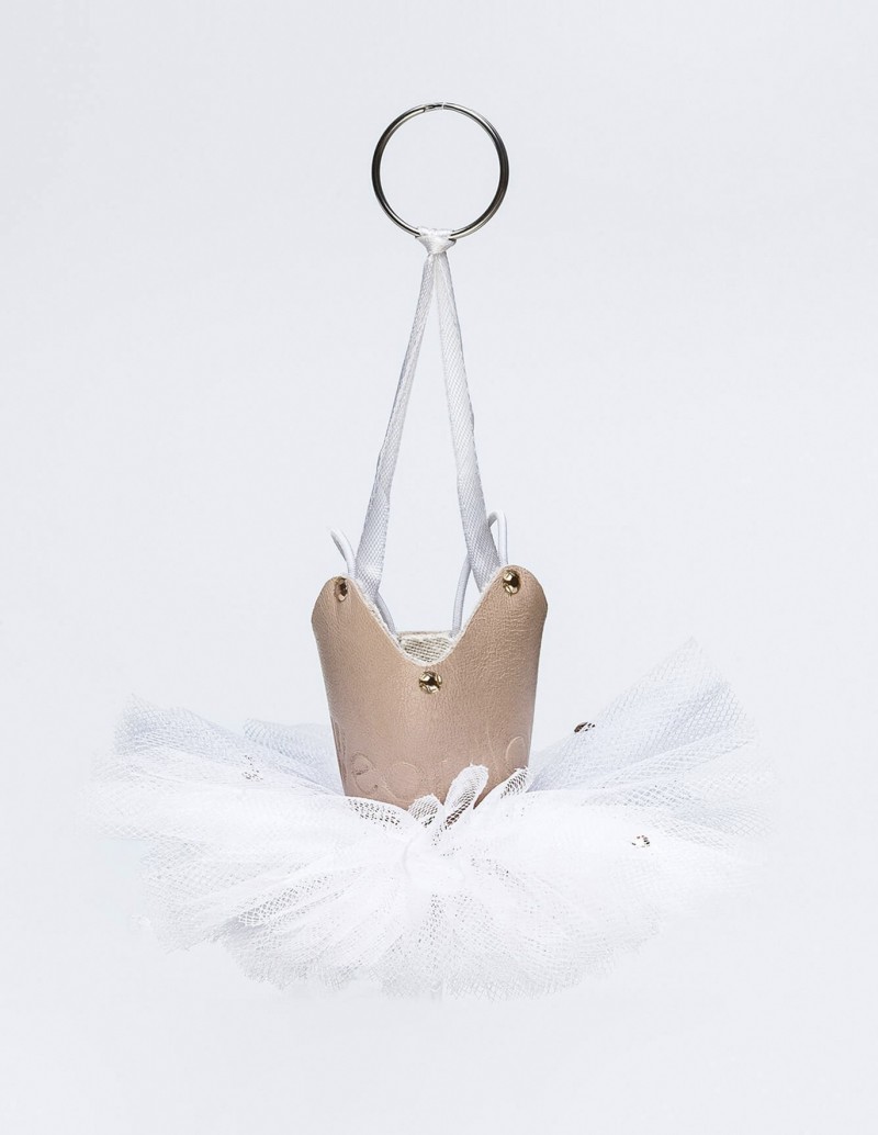 wear moi leather and tulle tutu keyring