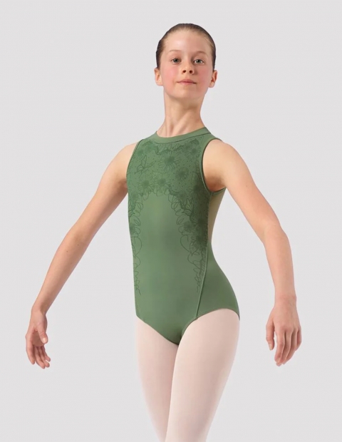 bloch claire high neck lace print collection leotard