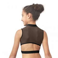 bloch siana zip front cropped top