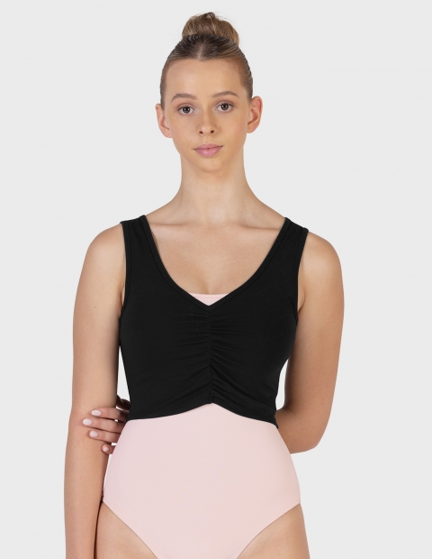 bloch nessa cropped gathered front tank top