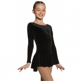 Details about   Mondor Competition Skating Dress 2850 Black Velvet Long Sleeves Size youth 6-8 