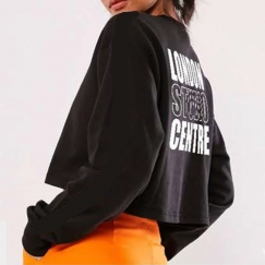 london studio centre long sleeve cropped sweater