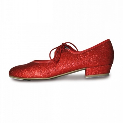 roch valley dorothy red glitter low heel tap shoes