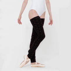 wear moi lado embroidered flower knitted leg warmers
