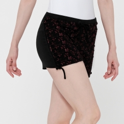 wear moi selene embroidered flower knitted dance shorts